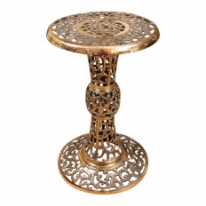 Pair of ornate brass filigree side table